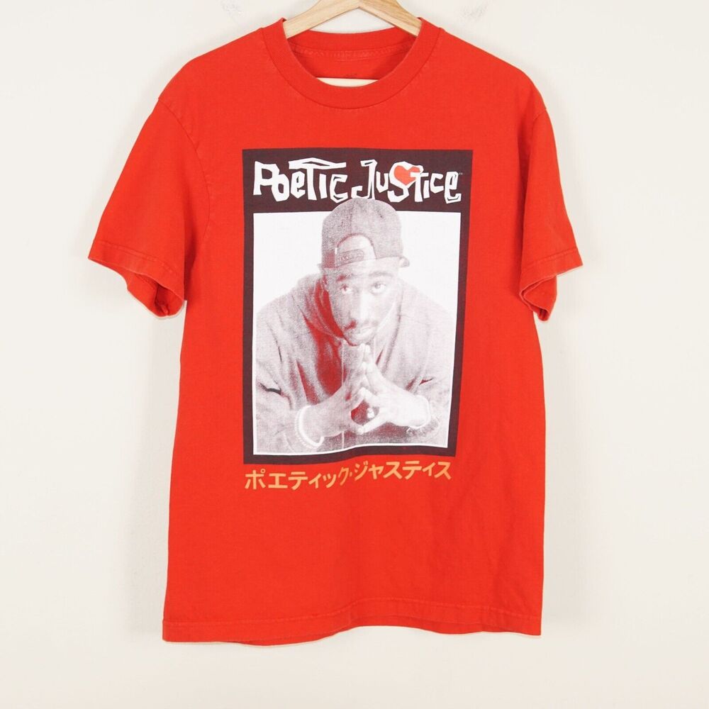 Philcos Poetic Justice Tupac Japanese Text Red Short Sleeve T Shirt Men’s L